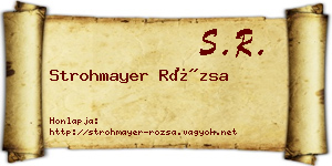 Strohmayer Rózsa névjegykártya