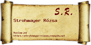 Strohmayer Rózsa névjegykártya